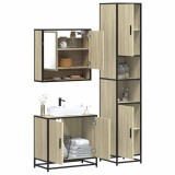 vidaXL Set mobilier de baie, 3 piese, stejar sonoma, lemn prelucrat 3301096