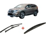 Cumpara ieftin Set 3 stergatoare HONDA CR-V V (RW_, RT_) din 2016 - 2023, pentru parbriz si luneta fata si spate auto, Bosch Twin, din cauciuc siliconat rezistent, H