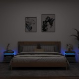 Gossi noptiere cu lumini led, 2 buc., sonoma gri, 40x39x48,5 cm
