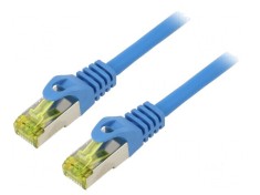 Cablu Patch S/FTP 6a Litat Cu LSZH Albastru 1m 27AWG