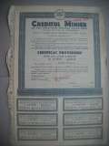 HOPCT DOCUMENT VECHI NR 299 CERTIFICAT PROVIZORIU CREDITUL MINIER 30000-1945, Romania 1900 - 1950, Documente