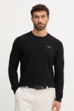 Aeronautica Militare pulover de l&acirc;nă culoarea negru, light, MA1586UL00904