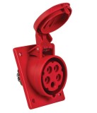 Priza trifazica 5 poli 16A 3P+N+E 6h incastrata oblica ST CEE 380V IP44, METE