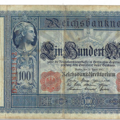 Bancnota 100 mark 1910 - Germania, putin rupta