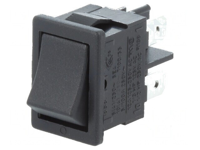 Rocker DPST 10A/250VAC ON-OFF IP40 100m&Omega; UL94V-0 cupru