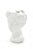 Cumpara ieftin Vaza decorativa, forma de cap, ceramica, alb, 19 x 12 cm