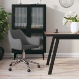 Cumpara ieftin Scaun de bucătărie pivotant, gri &icirc;nchis, material textil