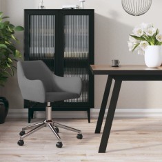 Scaun de bucătărie pivotant, gri &amp;icirc;nchis, material textil foto