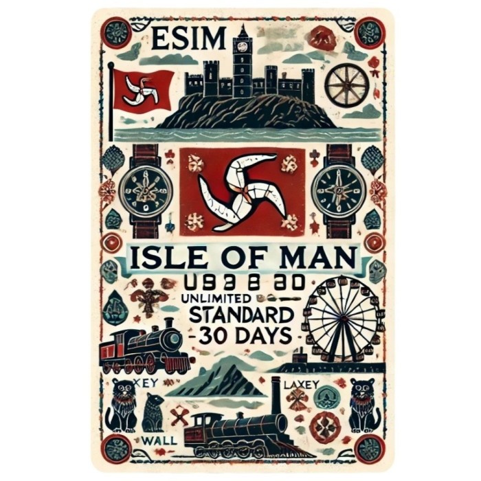 eSIM Isle of Man, Unlimited Standard, 30 Days