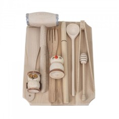 Set 10 piese tocator dreptunghiular lemn fag 35x25x2cm Zilan EXT 6087 foto