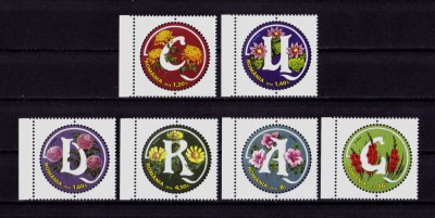 ✅2016 LP 2096a &amp;quot;Alfabetul florilor (II) CU DRAG &amp;quot; , serie , MNH foto