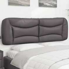 vidaXL Pernă pentru tăblie pat, gri, 160 cm, piele artificială