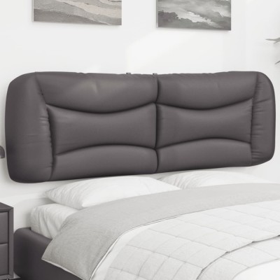 vidaXL Pernă pentru tăblie pat, gri, 160 cm, piele artificială foto