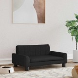 VidaXL Pat de c&acirc;ini, negru, 70x45x30 cm, textil