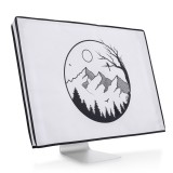 Husa pentru monitor de 27-28 inch, Kwmobile, Alb/Negru, Textil, 45116.15