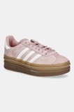 adidas Originals sneakers din piele intoarsă Gazelle Bold W culoarea roz, JS3903