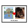 Tablou personalizat pentru iubit iubita,2 poze si data