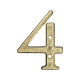 Cumpara ieftin Numar metalic auriu usa/poarta, 43mm, cifra 4 - Ideal pentru exterior, rezistent la intemperii