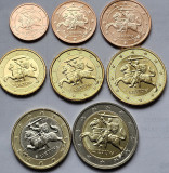 Set complet 8 monede, 1 cent - 2 euro 2015 Lituania unc