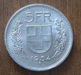 5 francs 1954, Elveția, argint 0.835