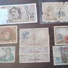 Lot 10 bancnote (semnaturi diferite) Franta