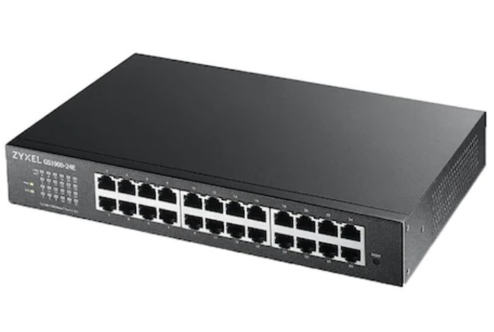 ZYXEL | GS1900-24-EU0102F | GS1900-24 v2 | Switch | Smart Managed | Layer 2 | Rackmount | Porturi 24 Gigabit, 2 Gigabit SFP | Fanless, &quot;GS1900-24-EU01