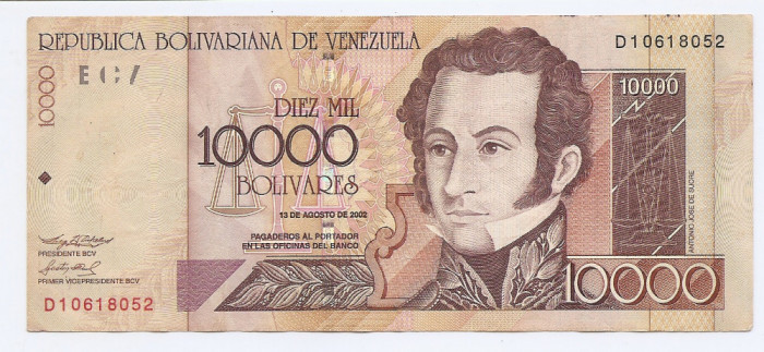 Venezuela 10.000 Bolivares 13.08.2002 - D10618052, P-85c