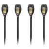 Set 4 Lampi Solare Gradina, Efect Flacara, IP44, Alb Cald 2200K, 1W, Autonomie 6h