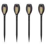 Set 4 Lampi Solare Gradina, Efect Flacara, IP44, Alb Cald 2200K, 1W, Autonomie 6h