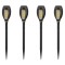 Set 4 corp iluminat gradina ip44 3 in 1 efect flacara incarcare solar