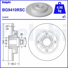 DELPHI BG9410RSC Disc frana