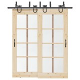 Gossi set feronerie pentru usi glisante, negru, 200 cm, otel