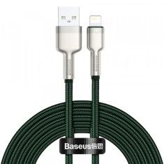 Cablu Date si Incarcare USB-A - Lightning Baseus Cafule Metal Series, 18W, 2m, Verde CALJK-B06