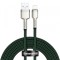 Cablu Date si Incarcare USB-A - Lightning Baseus Cafule Metal Series, 18W, 2m, Verde CALJK-B06