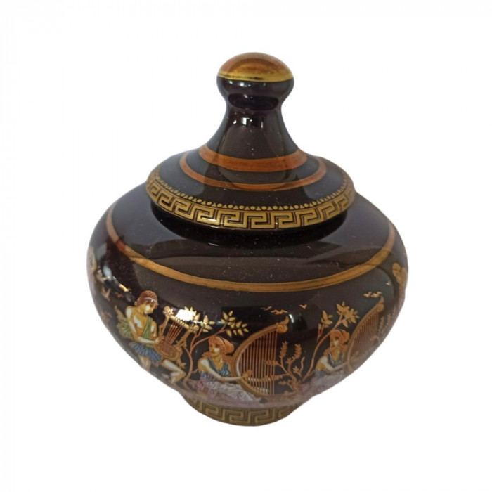 Bomboniera Ceramica Grecia Cu Foita De Aur 24k 12cm COD: 513