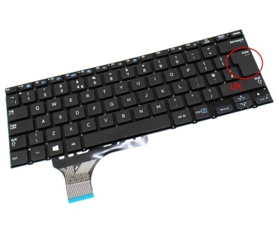 Tastatura Samsung Neagra NP530U3B layout UK fara rama enter mare, NP530U3C layout UK fara rama enter mare, foto