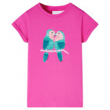 Tricou pentru copii, roz &icirc;nchis, 140 GartenMobel Dekor, vidaXL