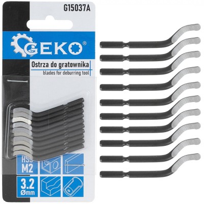 Set lame HSS M2 pentru dispozitivul de debavurare G15037, 10 elemente, Geko G15037A foto