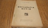DECLARATIA BEVIN - D. Ben-Tipora - Biblioteca Hehalut, 1945, 32 p.
