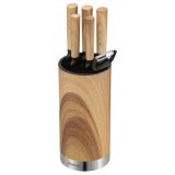 Set 5 cutite de bucatarie din otel inoxidabil cu suport si curatator de legume, manere ergonomice, Klausberg