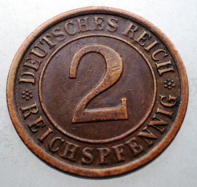 2.683 GERMANIA WEIMAR 2 REICHSPFENNIG 1936 D foto
