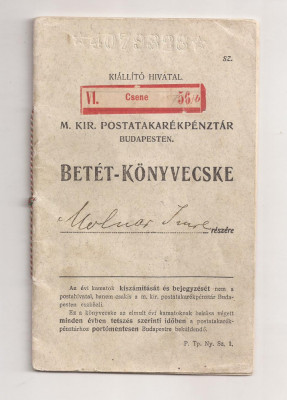 Carnet de Economii , Posta Maghiara , Imperiul Austro-Ungar , anul 1910 foto
