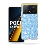 Husa cu sclipici Xiaomi Poco X6 Pro Asteroid GSM Sparkly Glitter, bleu