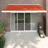 Copertina Retractabila vidaXL Portocaliu/Maro 3x2.5m, Aluminiu, Protectie UV, Montare pe Perete