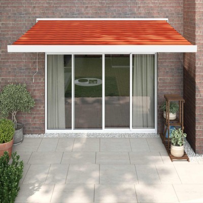 vidaXL Copertină retractabilă portocaliu/maro 3x2,5 m, textil/aluminiu foto