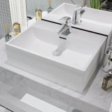 Chiuveta baie, orificiu robinet, alb, 51,5x38,5x15 cm, ceramica GartenMobel Dekor, vidaXL