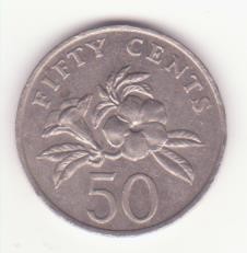 Singapore 50 Cents 1985 - ribbon upwards. foto