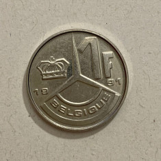 Moneda 1 FRANC - Belgia - 1991 - KM 170 (135)