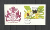 GUYANA 1990 FAUNA INSECTE FLUTURI FDC