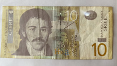 Bancnota 10 Dinari (Serbia) in stare buna foto